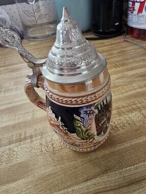 Vintage Gerz Bamberg West Germany Lidded Beer Stein 5" Perfect Cond Pure Zinn